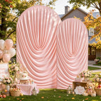Dusty Pink Draped Arch Backdrop Covers 7.2 and 6 FT, Pink Draped Arch Cover Stretchy Backdrop Set of 2 for, alternate view 6