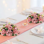 Dusty Pink Flowers Decoration: 6 Pcs Artificial Roses Flowers Balls for Wedding Dinning Table Centerpieces, alternate view 2