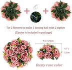 Dusty Pink Flowers Decoration: 6 Pcs Artificial Roses Flowers Balls for Wedding Dinning Table Centerpieces, alternate view 4