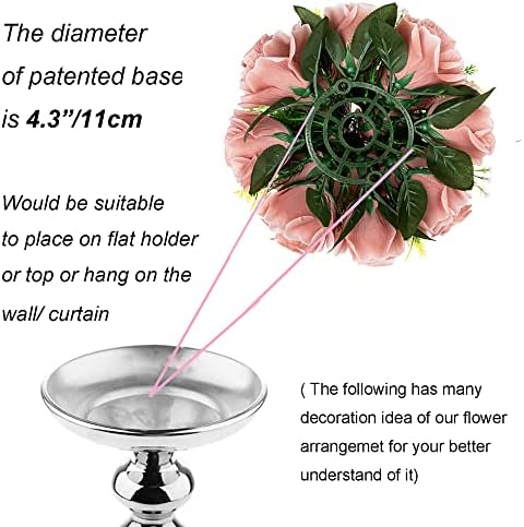 Dusty Pink Flowers Decoration: 6 Pcs Artificial Roses Flowers Balls for Wedding Dinning Table Centerpieces, alternate view 5
