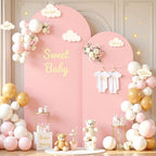 Dusty Rose Arch Cover 2 Set-7.2 and 6ft Dusty Pink Arch Backdrop Cover Spandex Wedding Arch Stand Covers for, alternate view