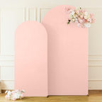 Dusty Rose Arch Cover 2 Set-7.2 and 6ft Dusty Pink Arch Backdrop Cover Spandex Wedding Arch Stand Covers for, alternate view