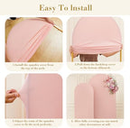 Dusty Rose Arch Cover 2 Set-7.2 and 6ft Dusty Pink Arch Backdrop Cover Spandex Wedding Arch Stand Covers for, alternate view