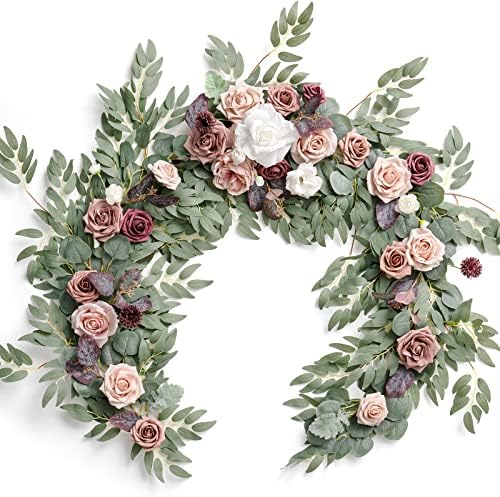 Dusty Rose Artificial Flower Garland Wedding Arch 6 FT