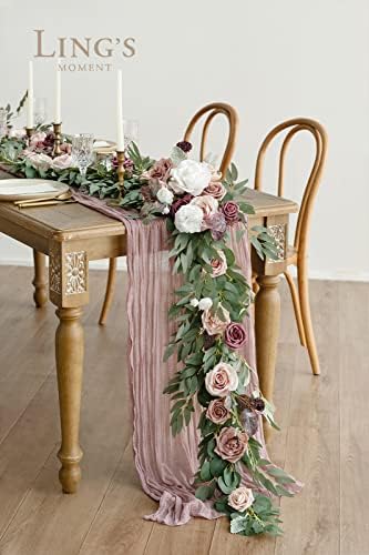 Dusty Rose Artificial Flower Garland Wedding Arch 6 FT, alternate view 2