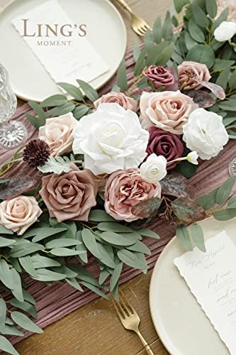 Dusty Rose Artificial Flower Garland Wedding Arch 6 FT, alternate view 3