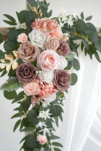 Dusty Rose Artificial Wedding Arch Flowers Kit (Pack of 3), alternate view 4