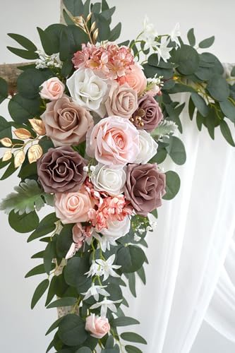 Dusty Rose Artificial Wedding Arch Flowers Kit (Pack of 3), alternate view 4