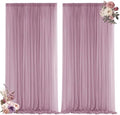 Dusty Rose Backdrop Curtains for Parties, Chiffon Photo Backdrop Drapes 2 Panels 5x10FT Sheer Outdoor Curtain