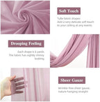 Dusty Rose Wedding Arch Draping Fabric 28" x19FT Sheer Curtain Drapes in 28" width x 19Ft length(1 Panel) in, alternate view