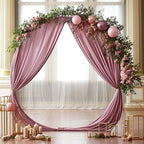 Dusty Rose Wedding Arch Draping Fabric 28" x19FT Sheer Curtain Drapes in 28" width x 19Ft length(1 Panel) in, alternate view