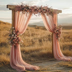 Dusty Rose Wedding Arch Draping Fabric - 31" x 20FT Sheer Chiffon Panel - Wrinkle-Free Backdrop Drapery for, alternate view 6