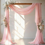 Dusty Rose Wedding Arch Draping Fabric - 31" x 20FT Sheer Chiffon Panel - Wrinkle-Free Backdrop Drapery for