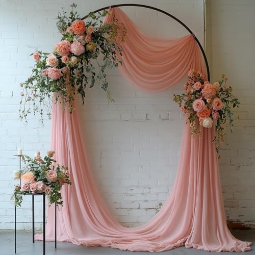 Dusty Rose Wedding Arch Draping Fabric - 31" x 20FT Sheer Chiffon Panel - Wrinkle-Free Backdrop Drapery for, alternate view 4