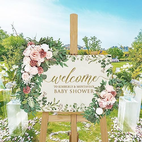 Dusty Rose Wedding Arch Flowers - Artificial Pink Flower Swag for Sign, Ceremony and Reception Backdrop, alternate view 4