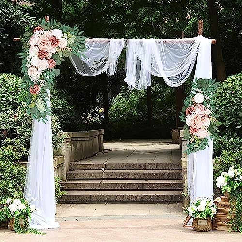Dusty Rose Wedding Arch Flowers - Artificial Pink Flower Swag for Sign, Ceremony and Reception Backdrop, alternate view 6