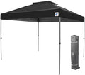 E-Z UP Patriot ONE-UP Technology Vented Shelter, 10' x 10', Black Top, Grey Frame
