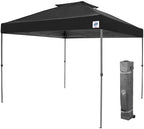 E-Z UP Patriot ONE-UP Technology Vented Shelter, 10' x 10', Black Top, Grey Frame