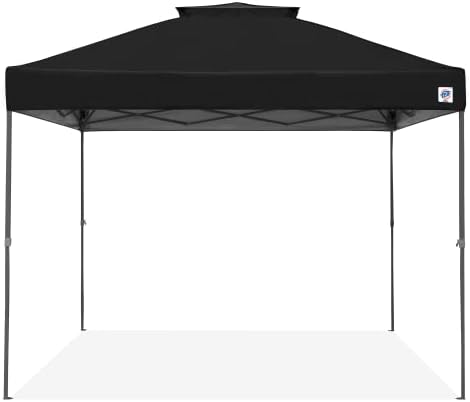 E-Z UP Patriot ONE-UP Technology Vented Shelter, 10' x 10', Black Top, Grey Frame, alternate view 2