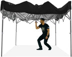 E-Z UP Patriot ONE-UP Technology Vented Shelter, 10' x 10', Black Top, Grey Frame, alternate view 3