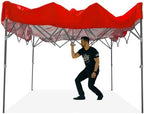 E-Z UP Patriot ONE-UP Technology Vented Shelter, 10' x 10', Red Top, Grey Frame, alternate view 3