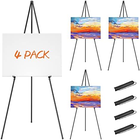 Easel Stand for Display, 63" Portable Painting Easel, Lightweight Metal Easels for Painting Canvas, Wedding Sign