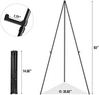 Easel Stand for Display, 63" Portable Painting Easel, Lightweight Metal Easels for Painting Canvas, Wedding Sign, alternate
