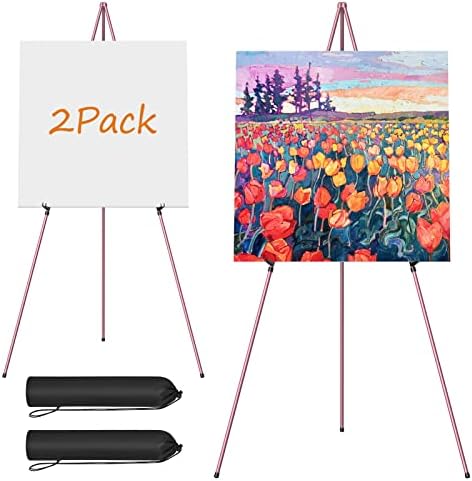 Easel Stand for Display, 63" Portable Painting Easel, Lightweight Metal Easels for Painting Canvas, Wedding Sign