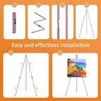 Easel Stand for Display, 63" Portable Painting Easel, Lightweight Metal Easels for Painting Canvas, Wedding Sign, alternate