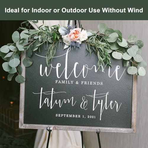 Easel Stand for Wedding Sign Poster 63'' Instant Display Easel for Floor Adjustable Metal Art Easel Black, alternate view 3