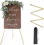 Easel Stand for Wedding Sign Poster 63'' Instant Display Floor Adjustable Metal Art Easel Gold