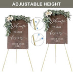 Easel Stand for Wedding Sign Poster 63'' Instant Display Floor Adjustable Metal Art Easel Gold, alternate view 5