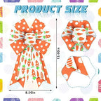 Easter Bows for Wreaths, Spring Easter Wreath Bows, Easter Carrot Bows for Crafts, Easter Decor, Orange Dots, alternate view