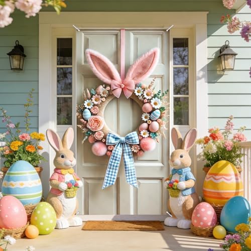 Easter Bunny Ear Door Cover Polyester 70.87x35 in, alternate view 6