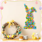 Easter Bunny Wreath for Front Door Flower Bunny Easter Decoration Shape Artificial Rose Wall Decor 23 Inch Large, alternate