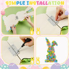 Easter Bunny Wreath for Front Door Flower Bunny Easter Decoration Shape Artificial Rose Wall Decor 23 Inch Large, alternate