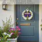 Easter Decorations He Is Risen Wooden Easter Wreath, Christian Easter Wreaths for Front Door, Religious Door, alternate view