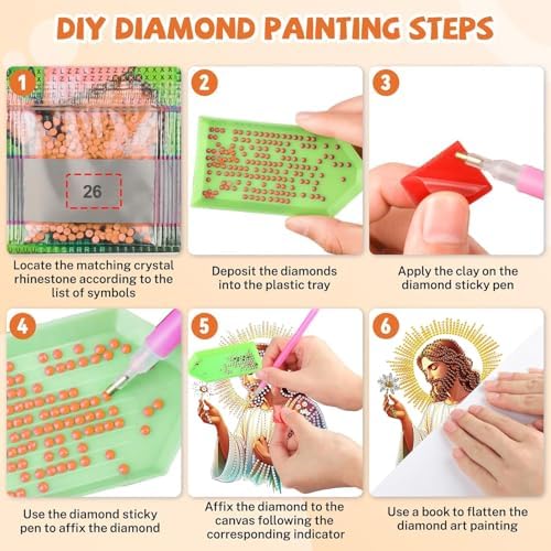 Easter Diamond Painting Hanging Decor Kit, DIY Jesus Special-Shaped Rhinestone Window Hanging Kit, Suitable for, alternate