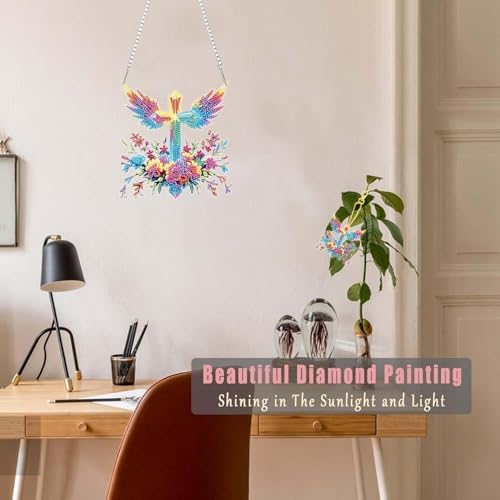 Easter Diamond Painting Hanging Decoration Kit, DIY Cross Special-Shaped Rhinestone Window Hanging Kit, Suitable, alternate