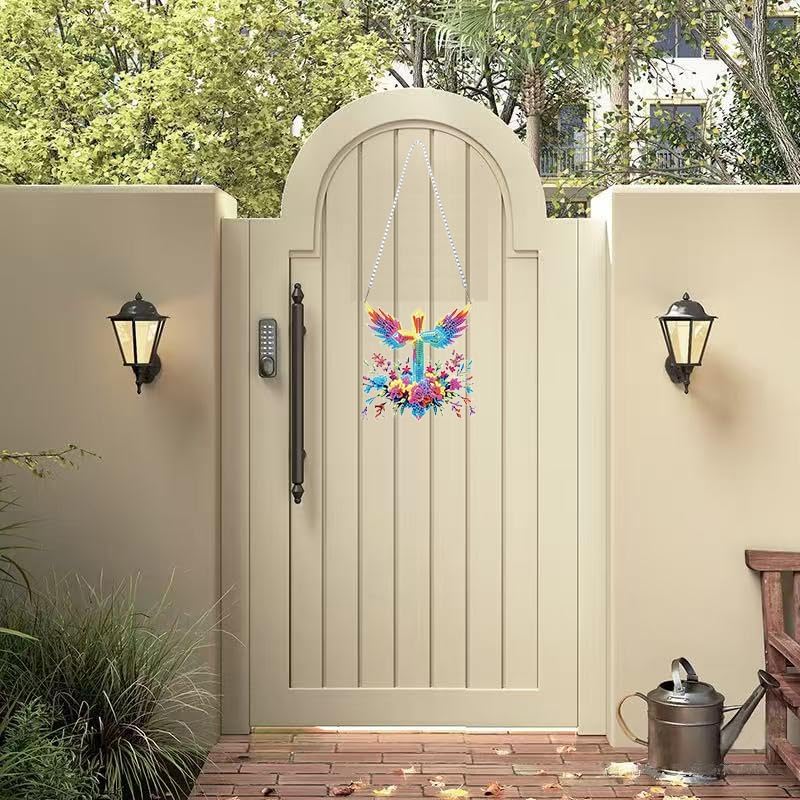 Easter Diamond Painting Hanging Decoration Kit, DIY Cross Special-Shaped Rhinestone Window Hanging Kit, Suitable, alternate