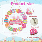 Easter Door Sign Decorations, Bunny Eggs Hanging Door Sign in Easter, alternate view 2