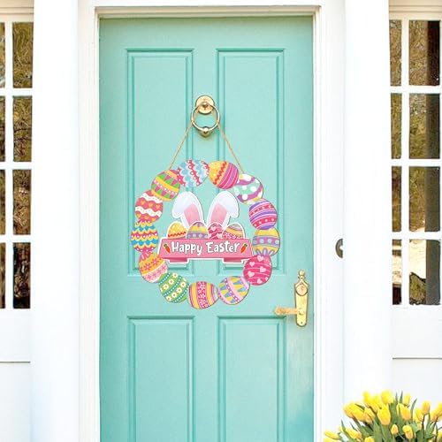 Easter Door Sign Decorations, Bunny Eggs Hanging Door Sign in Easter, alternate view 3