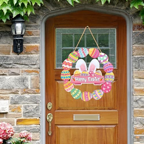 Easter Door Sign Decorations, Bunny Eggs Hanging Door Sign in Easter, alternate view 6