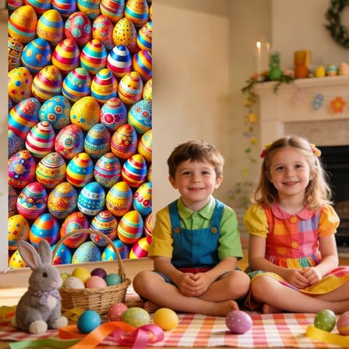 Easter Egg Collage Door Cover Polyester 70.87x35 In, alternate view 5