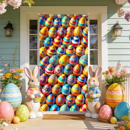 Easter Egg Collage Door Cover Polyester 70.87x35 In, alternate view 6