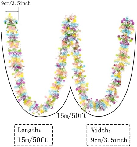 Easter Garland Decor,50Ft Glitter Tinsel Spring Garland Decorations for Tree Mantle Bedroom Office Classroom, alternate view