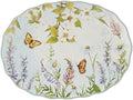 Easter Meadow 14x10.5-Inch Oval Serving Platter - Beautiful Butterfly & Floral Design, Ideal for Fruit, Cheese
