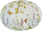 Easter Meadow 14x10.5-Inch Oval Serving Platter - Beautiful Butterfly & Floral Design, Ideal for Fruit, Cheese
