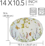 Easter Meadow 14x10.5-Inch Oval Serving Platter - Beautiful Butterfly & Floral Design, Ideal for Fruit, Cheese, alternate