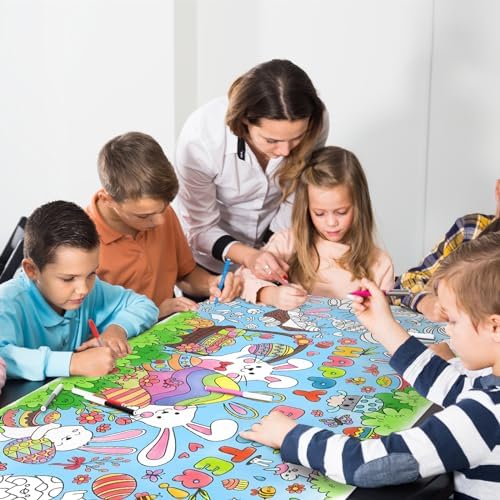Easter Party Activity Poster - 31.5 x 72 Inches, Easter -Themed Party, Versatile Paper Coloring Banner/Table, alternate view